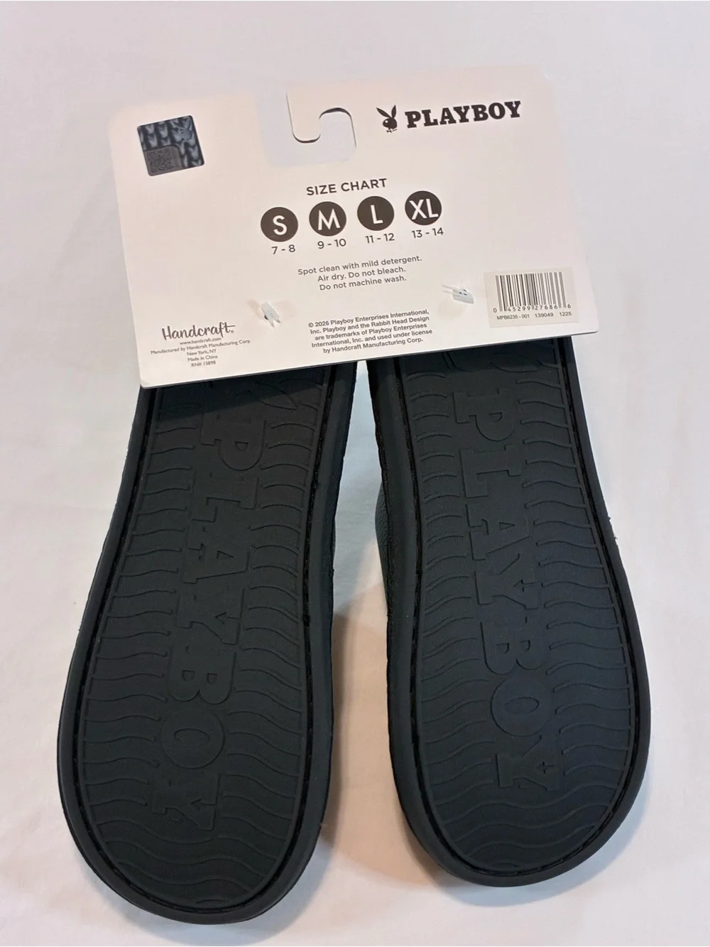 Playboy Men’s Black Indoor Slip-On Slippers with Blue Accent